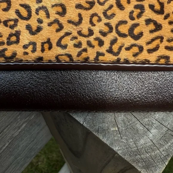 Vintage Valerie Steven’s Brown Leather & Leopard Calfhair Shoulder Clutch Bag - Picture 5 of 15
